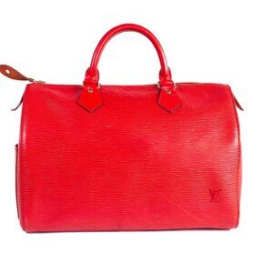 Authentic Louis Vuitton Epi Speedy 30 Red Leather Handbag